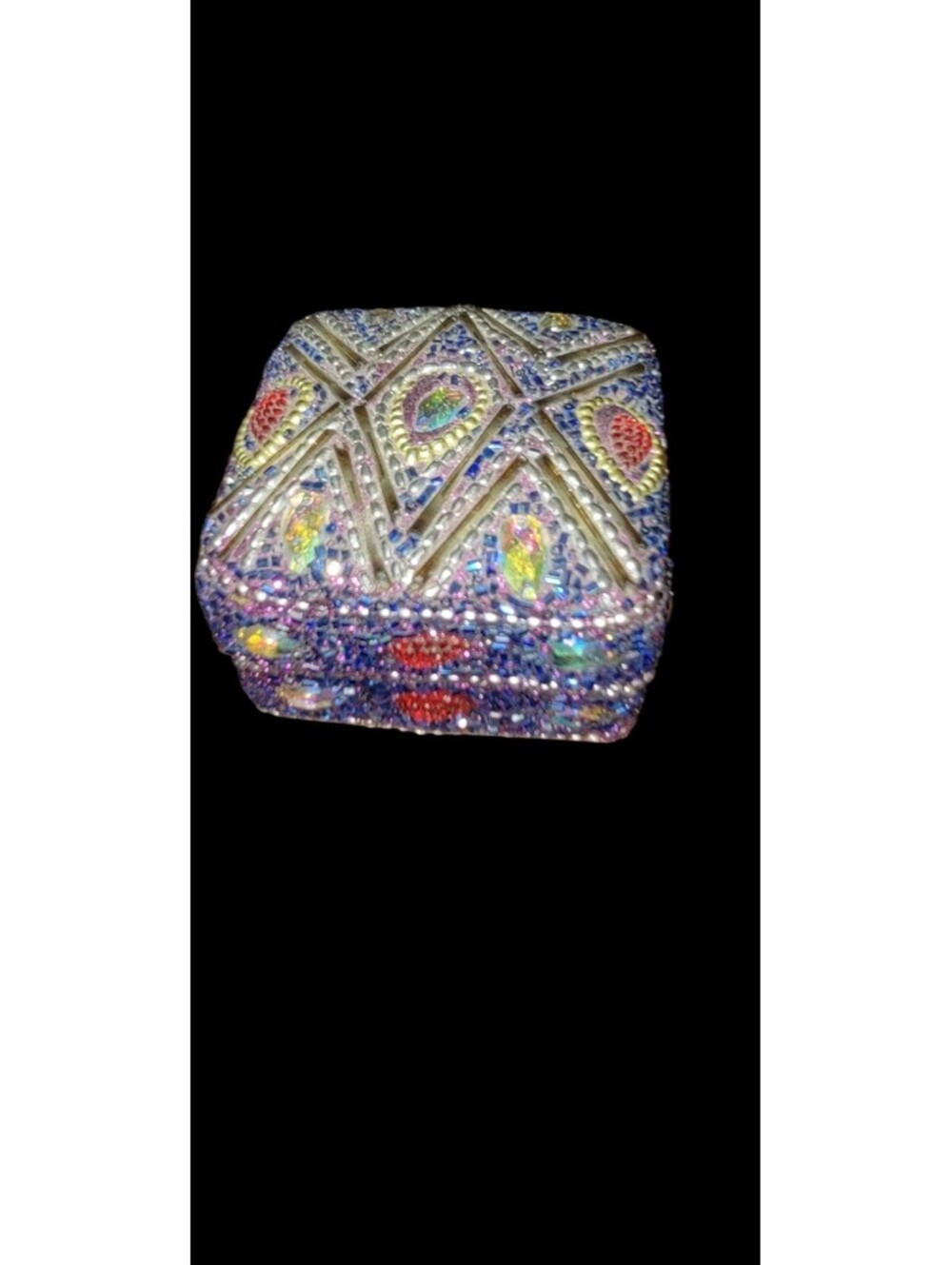 Trinket Box Bejeweled Wedding Bridal Ring Keepsake Jewelry Pill Memory Prayer